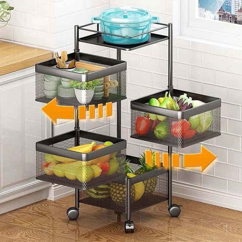 4-Layer-Square-Shape-Kitchen-Rack-1 4 Layer Square Shape Kitchen Rack