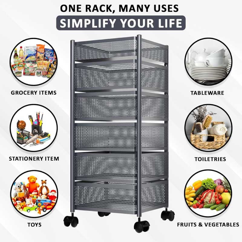 6 Layer Square Shape Kitchen Rack-2