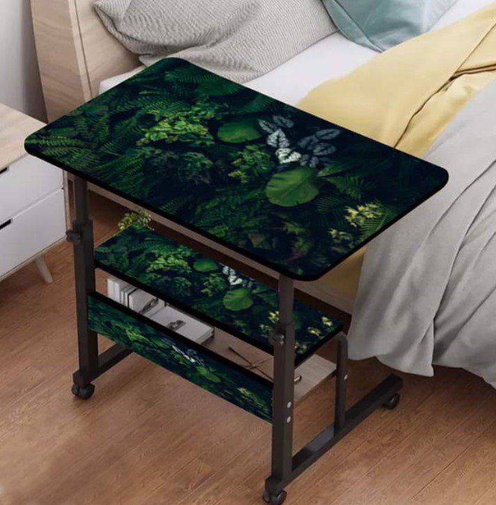 Double Layer Table Black & Green Print Color Double Layer Table Black & Green Print Color