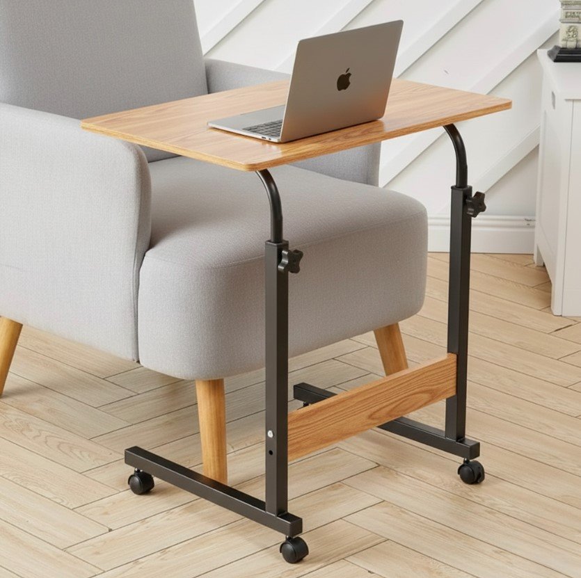 Singel Layer Table Wood & Black Color