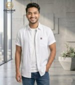Short Sleeve Shirt 100% Ramie Cotton Fabric.
