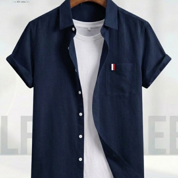 Short Sleeve Shirt 100% Ramie Cotton Fabric.