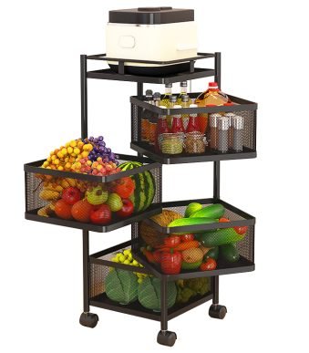 4 Layer Square Shape Kitchen Rack