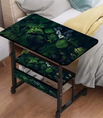 Double Layer Table Black & Green Print Color